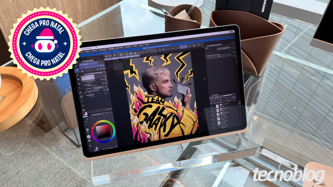Galaxy Tab S10 FE (128 GB) cai 46% com cupom às vésperas do Natal