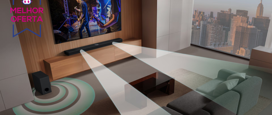 Soundbar LG S40T com subwoofer tem 30% OFF em até 12x de R$ 81,62 na Amazon