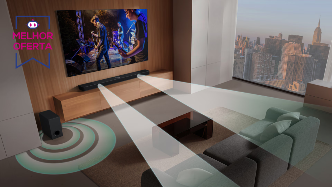 Soundbar LG S40T com subwoofer tem 30% OFF em até 12x de R$ 81,62 na Amazon