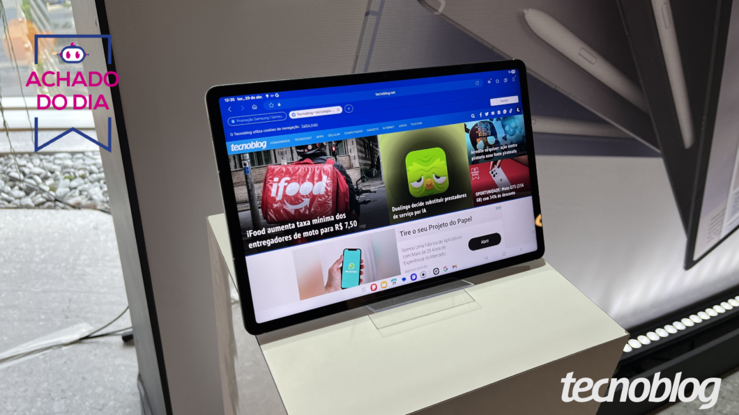 Galaxy Tab S10 FE Plus volta a receber 44% OFF em oferta no Magalu
