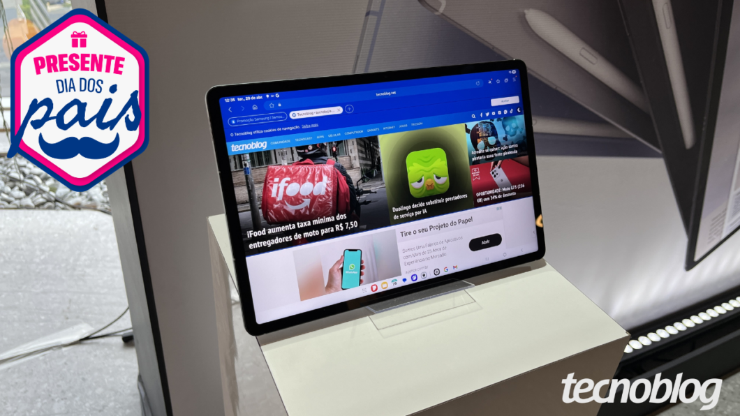 Dia dos Pais: Galaxy Tab S10 FE Plus com 10.090 mAh surge mais barato